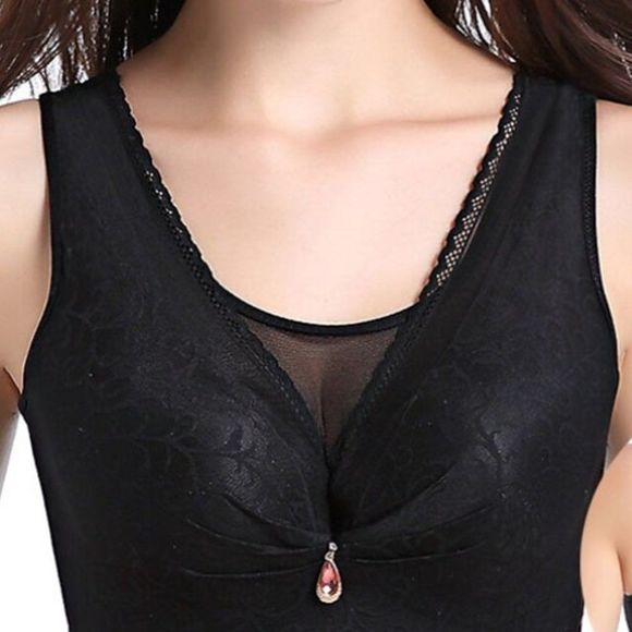 NWOT Molded Cup and Jeweled Center 36D Jacquard and Lace Bra - Picture 9 of 11